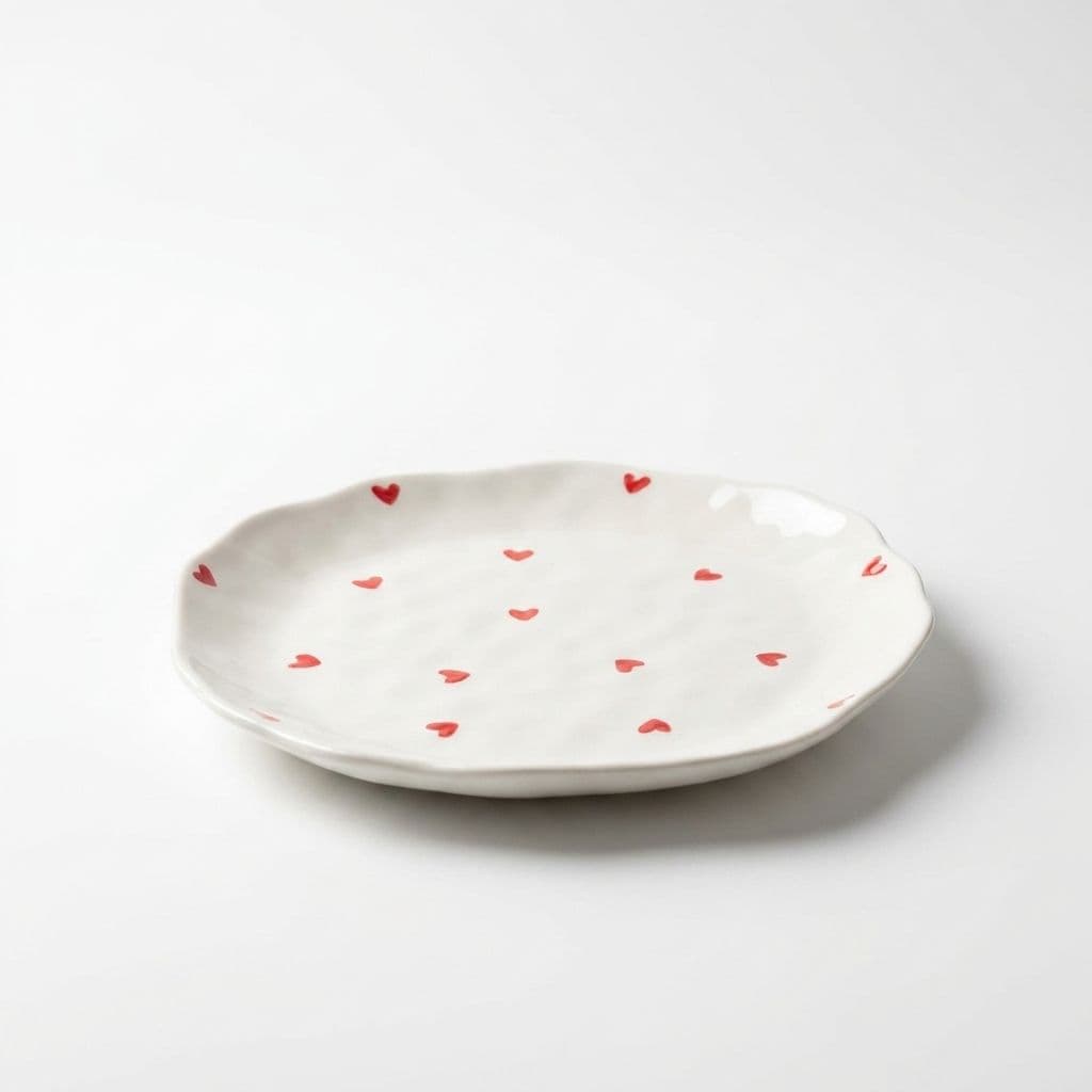 Scattered Hearts Plate Porcelain