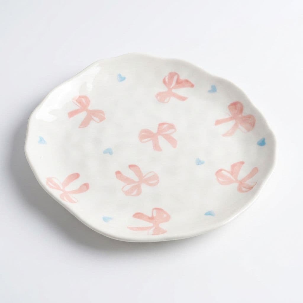 Ballet Bow Pastry Plate Porcelain
