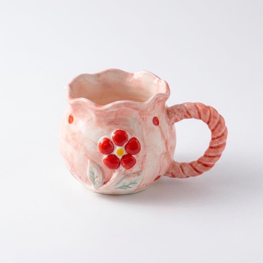 Twisted Flower Mug and Spoon 330 ml