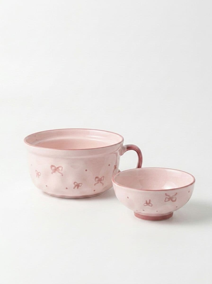Bow Two-Piece Convertible Set Porcelain, Pink