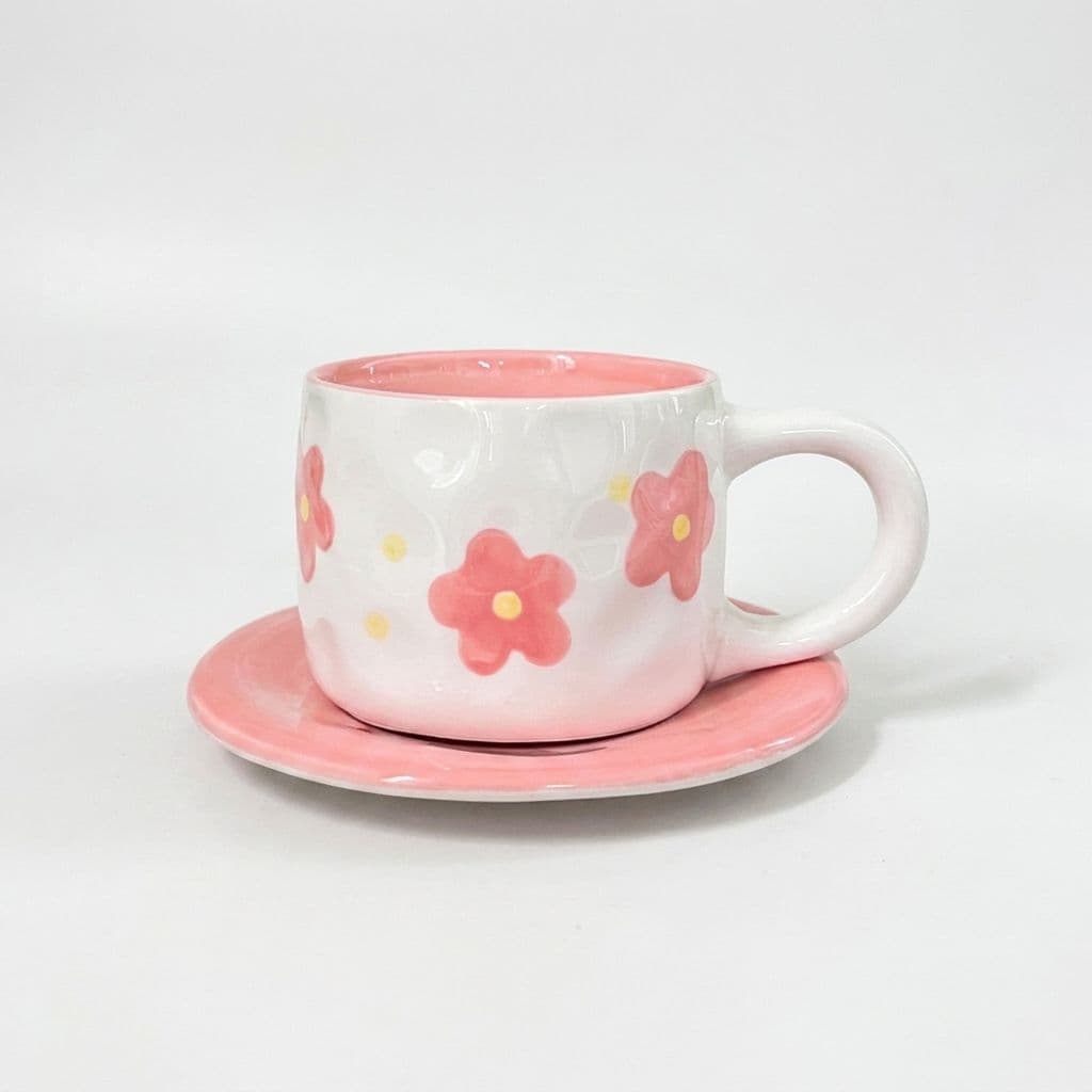 Pink Daisy Teacup and Saucer 350 ml