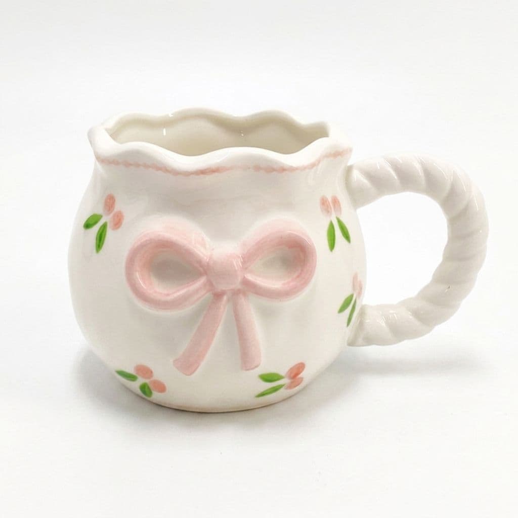Picnic Bow Mug 380 ml Porcelain, Cherry Sprig