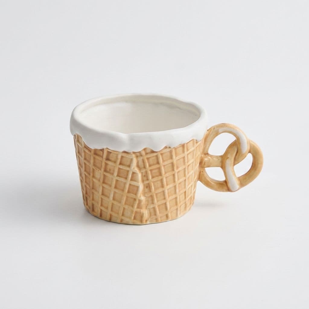 Pretzel Cone Mug 300 ml Porcelain, Mint Green, image 1