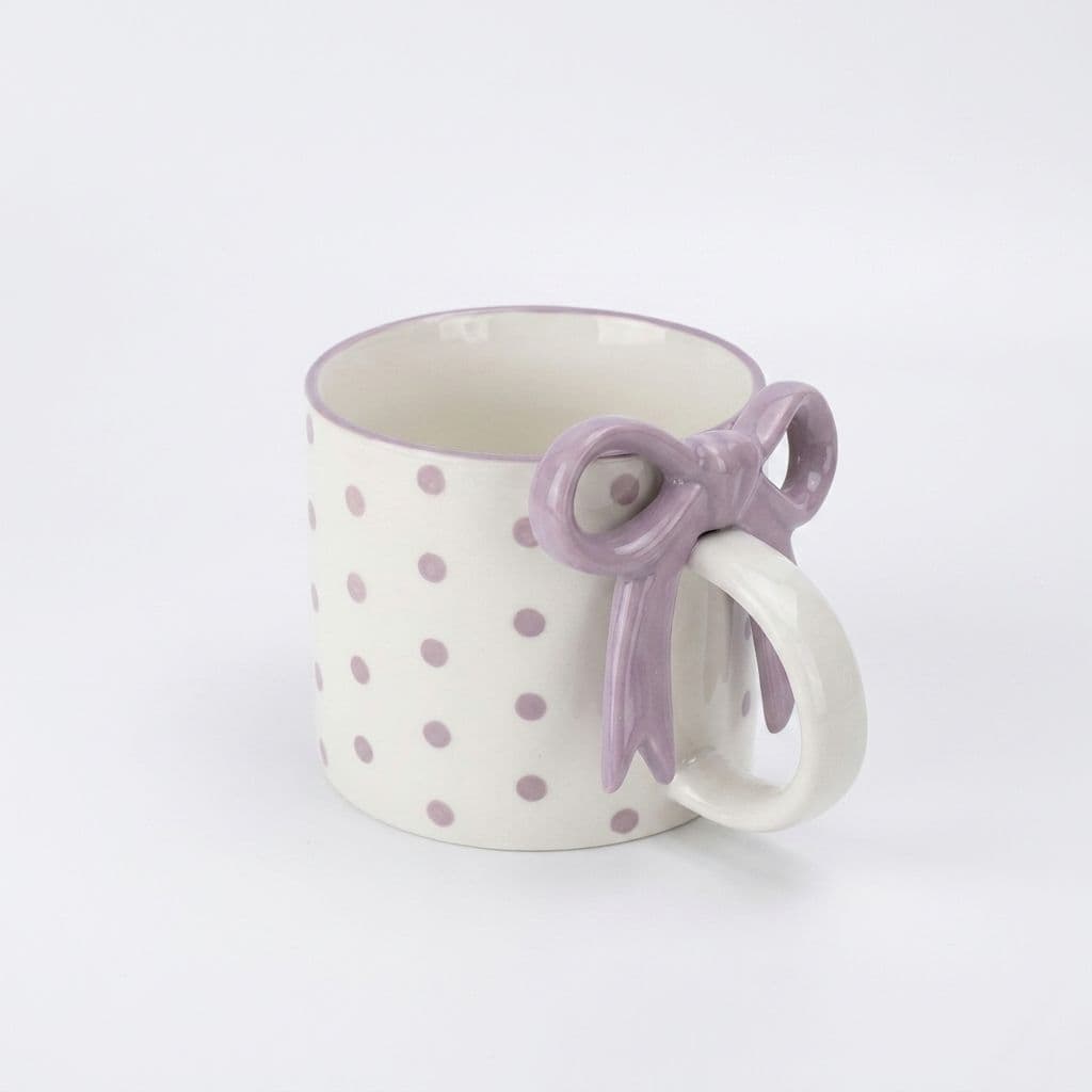 Polka Dot Bow Cup 450 ml Porcelain