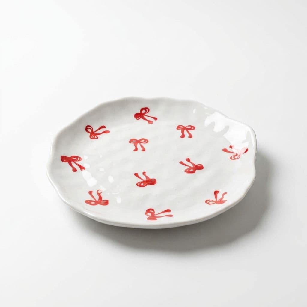 Scarlet Bow Plate Ceramic