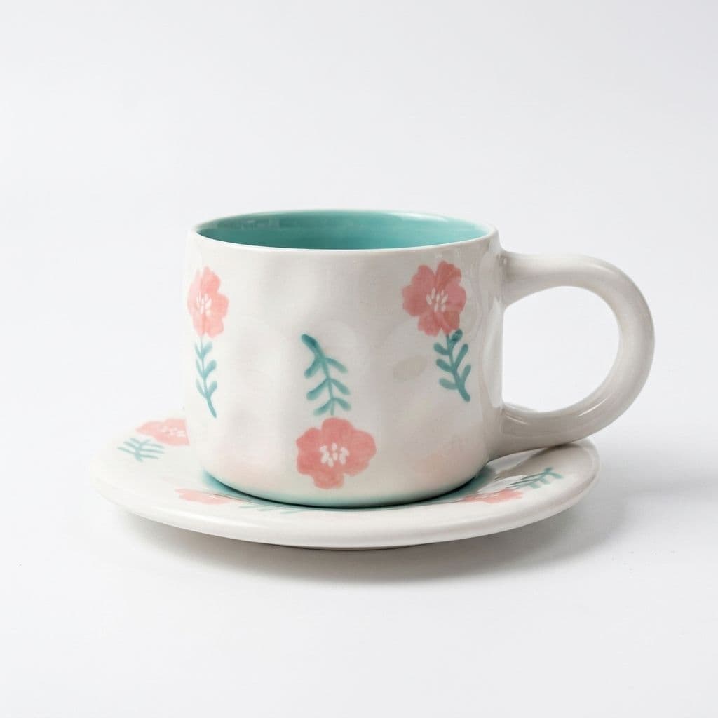 Two-Tone Peony Teacup and Saucer 350 ml